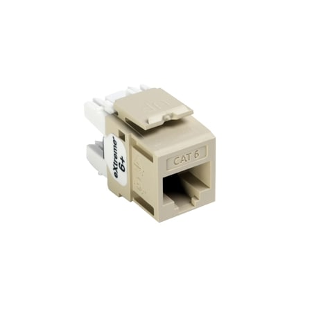 Leviton 1-Port Mod Jack 110 8W8P Utp, T568A/B Cat6 Quickport, Extreme 6+ Ivory 61110-RI6